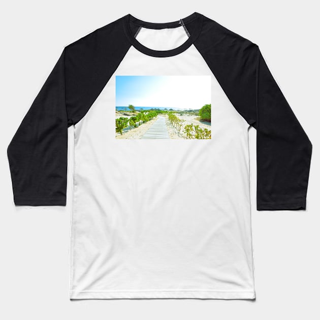 Pathway to the beach in Oman Baseball T-Shirt by PedaDesign